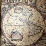 Vintage planisphere frame reproduction 17th century