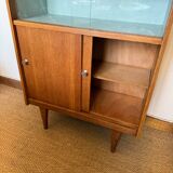 Vaisselier vitrine meuble de rangement vintage pieds compas