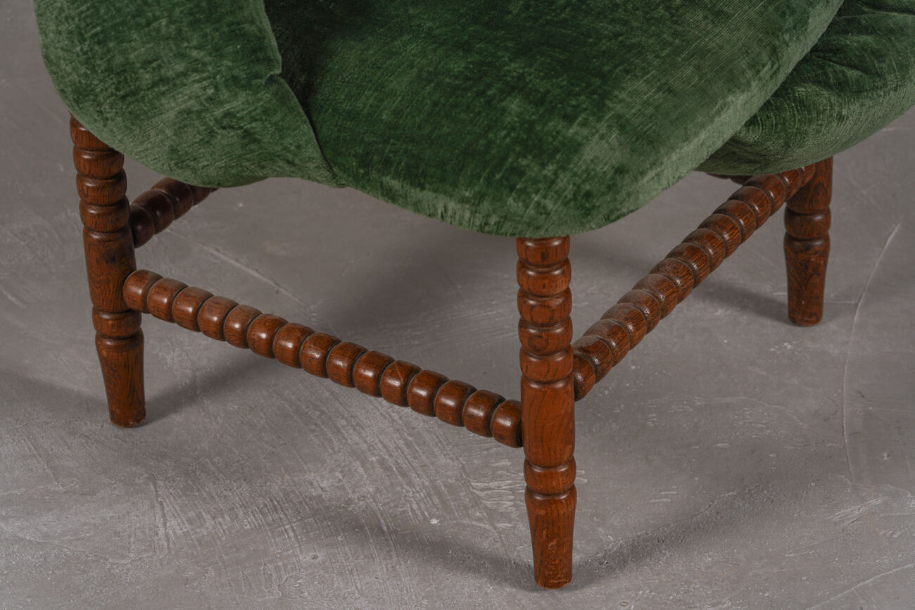 Chaises à bobines vintage, réimaginées par Corina Olaru, Hollande années 1930, ensemble de 2