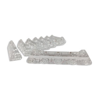 Lot of eight antique table knife holders, cut glass or crystal - 20th century