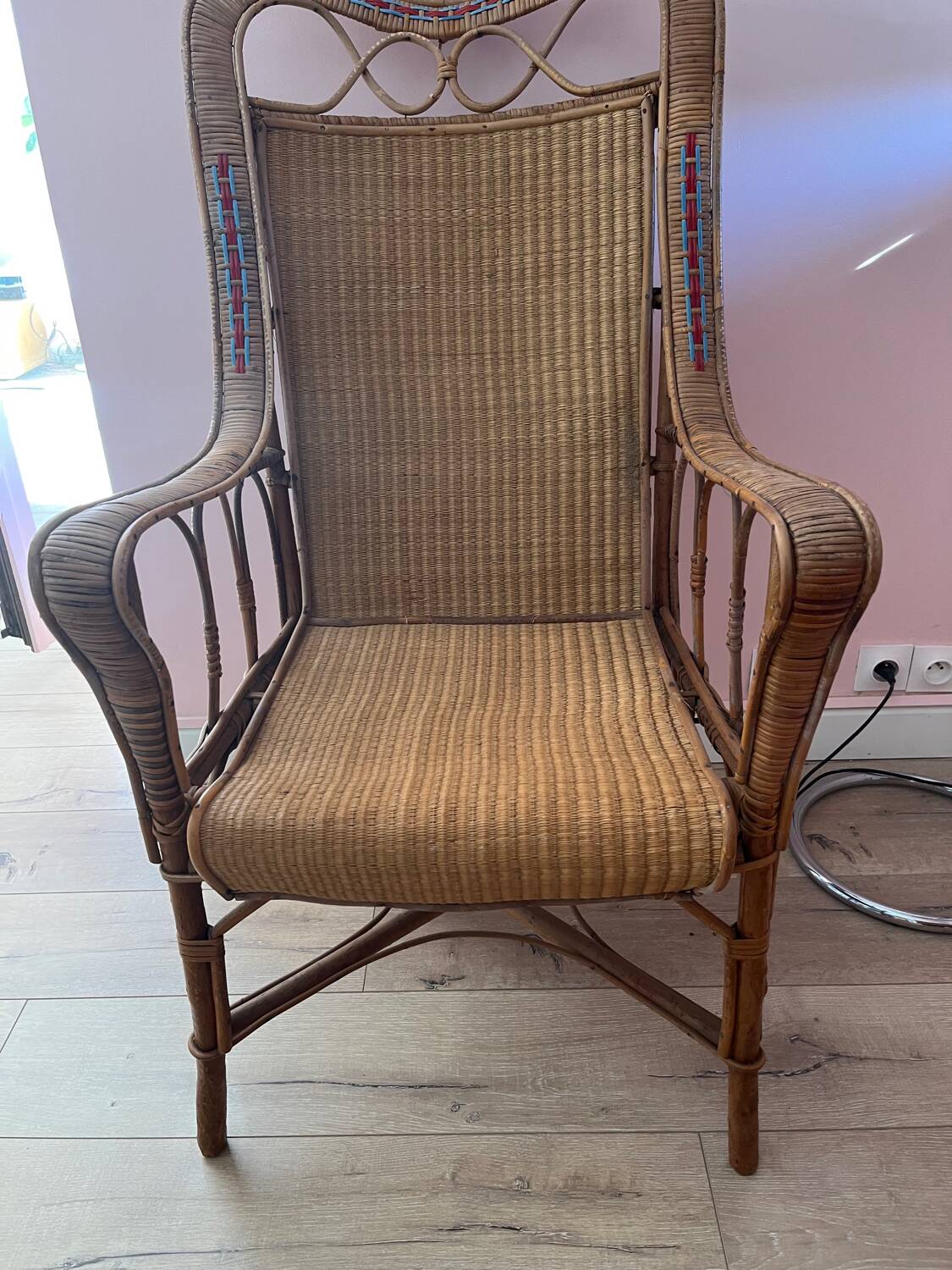 Art Deco armchair in rattan and wicker, 1920s