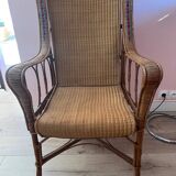 Art Deco armchair in rattan and wicker, 1920s