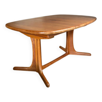 Table scandinave teck ovale vintage pied central étoile