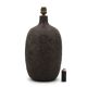 Brown chamotte ceramic lamp base, signed, Scandinavian style.