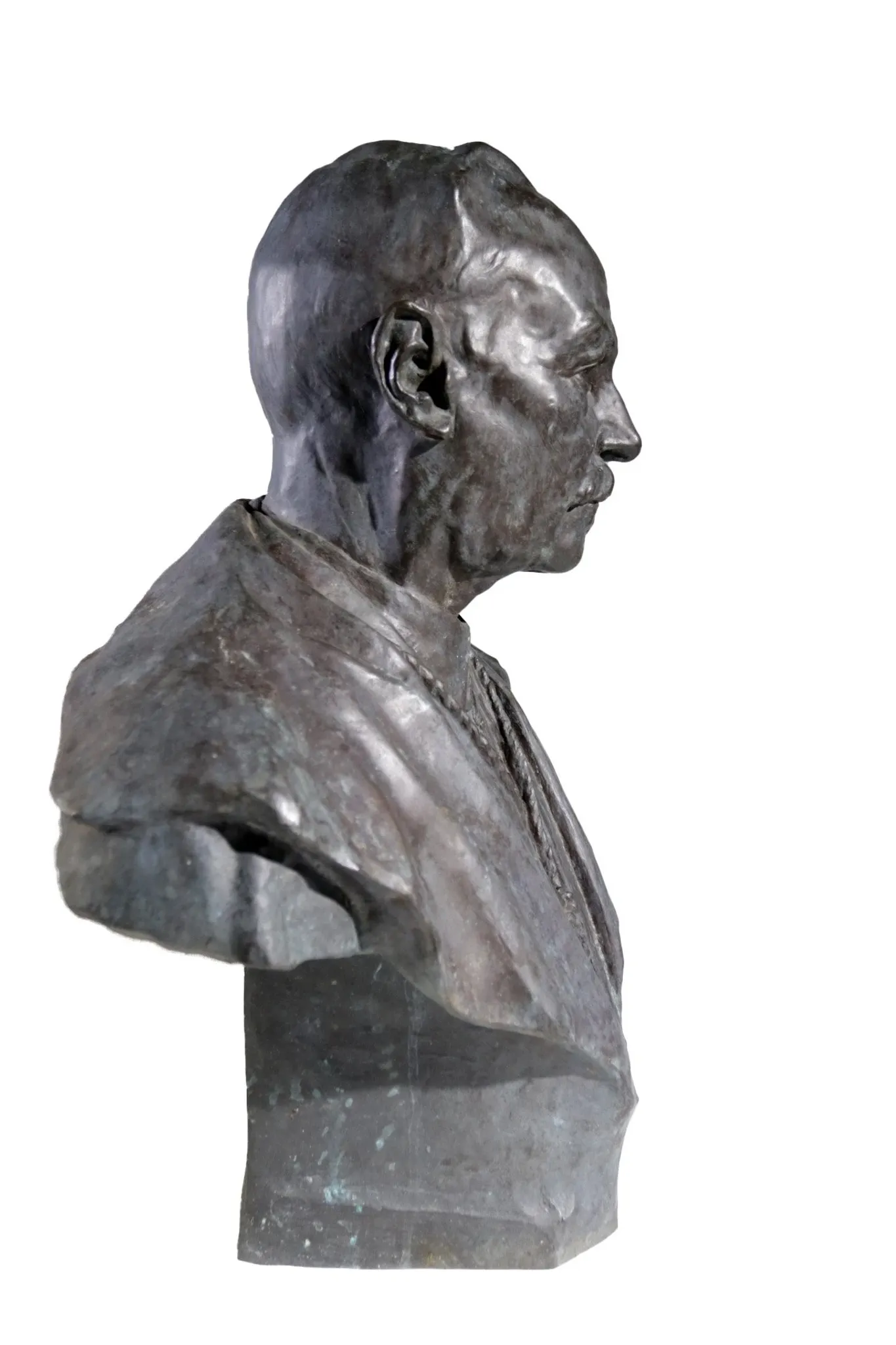 Bronze bust of a gentleman with knighthood order – Frantz Vermeylen, 1921