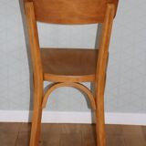 Set of 6 Baumann chairs, light beech, 1960