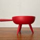 Mid-Century Modern Red Tripod Bowl in Wood from Paavo Asikainen, Finland, 1960s
