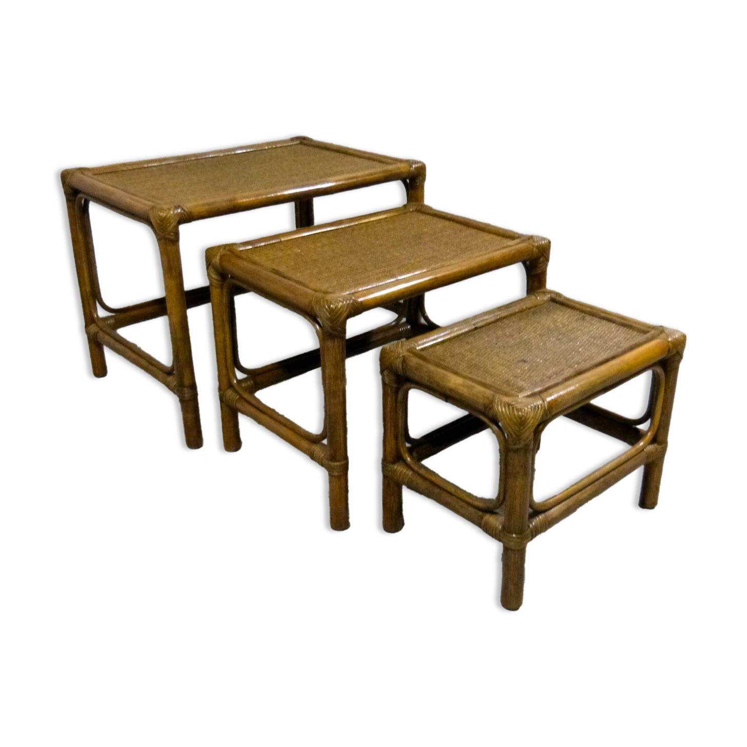 Rattan nesting tables 1970’s