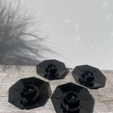 4 black egg cups 1970