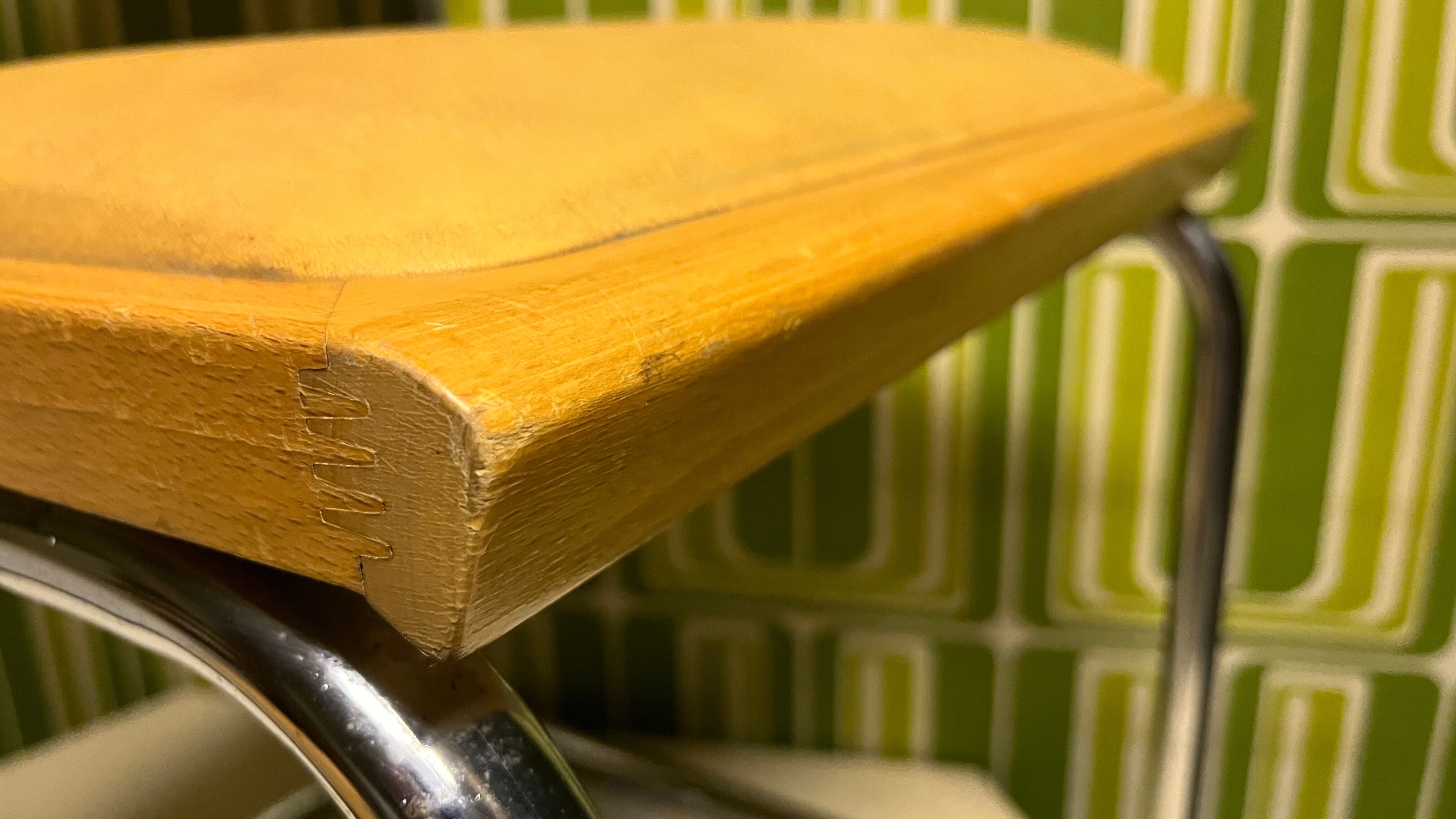 Pair vintage sled reception chairs