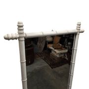 Vintage White Faux Bamboo Mirror, 1930/40s