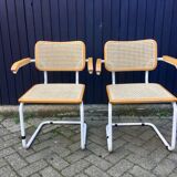 Chaises S64 blanches de Marcel Breuer
