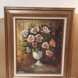 Painting of a bouquet of flowers by the painter Langlade
