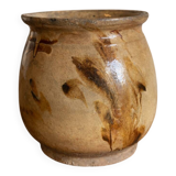 Antique glazed terracotta pot from the 19th century.