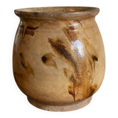 Ancien pot terre cuite vernissée XIXeme