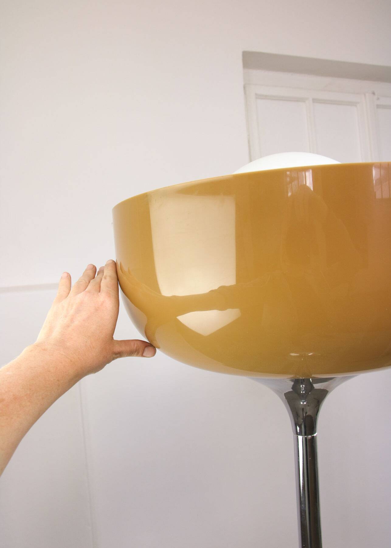 Big Brown Floor Lamp by Luigi Massoni for Guzzini, 1970s