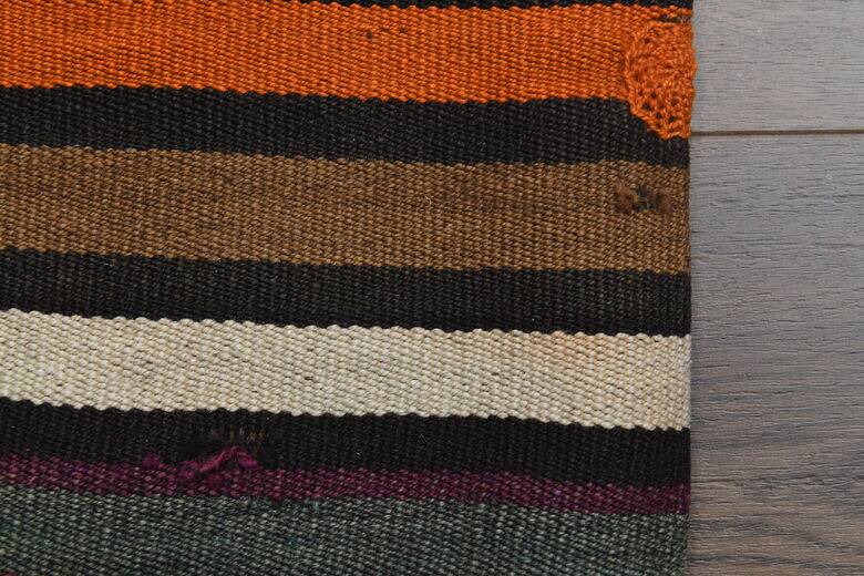 Vintage bath mat - Striped kilim