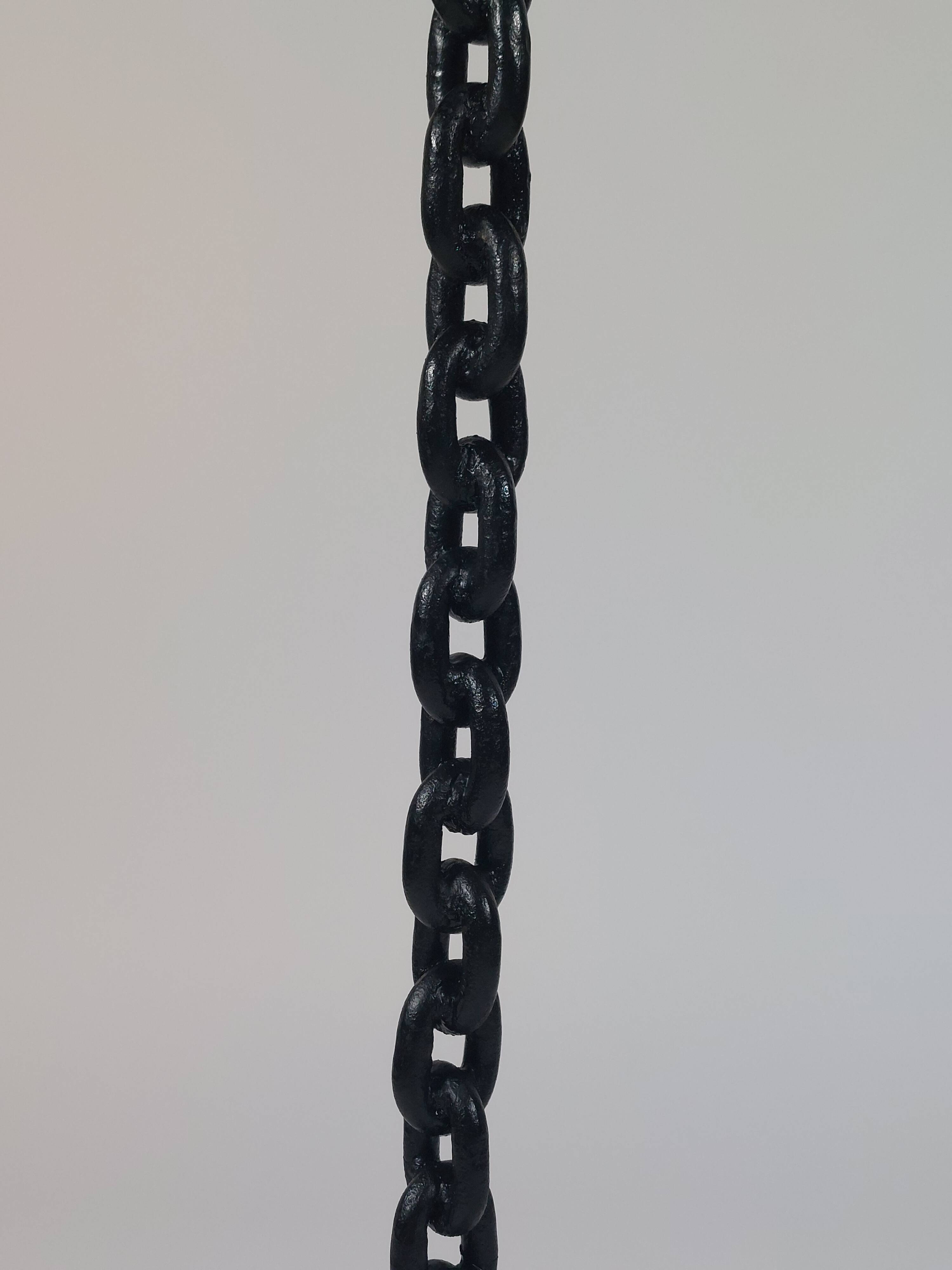Vintage black brutalist chain floor candlestick