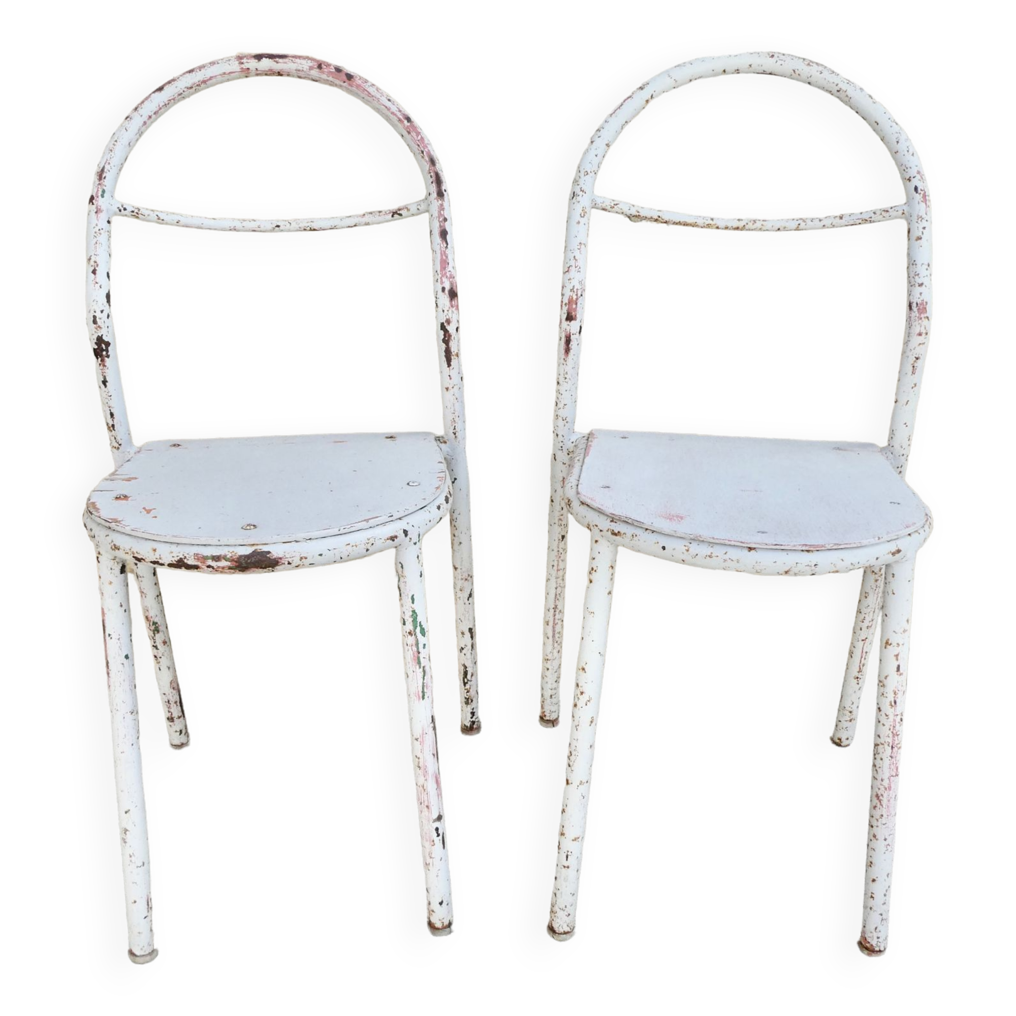 Pair of Mobilor chairs, in metal and wood