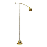 Lampadaire massive space age en métal doré bras balancier – années 70 80