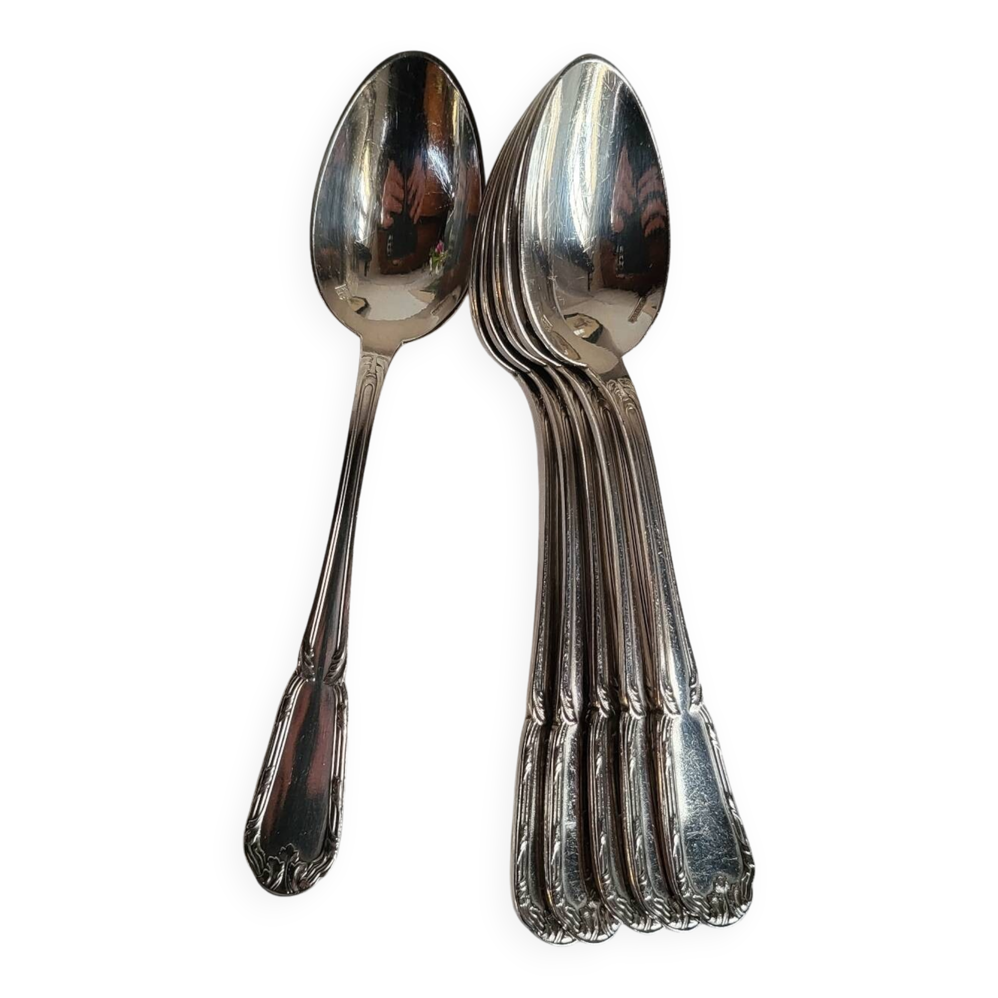 6 Small Silver-Plated Metal Spoons Boulenger Dessert Cutlery
