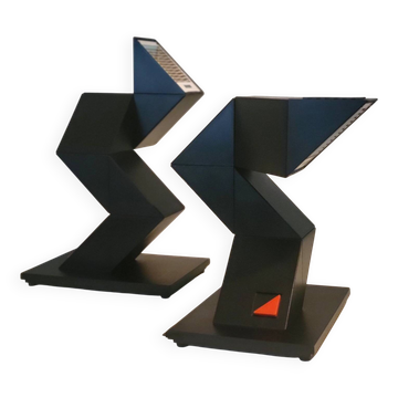 Set of 2 vintage postmodern Zig Zag lamps by Massive Belgium, 1984