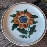 Set of 6 dessert plates and a large Gien platter, Bangui pattern