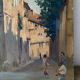 Sunny street scene, oil on canvas signed 1930.