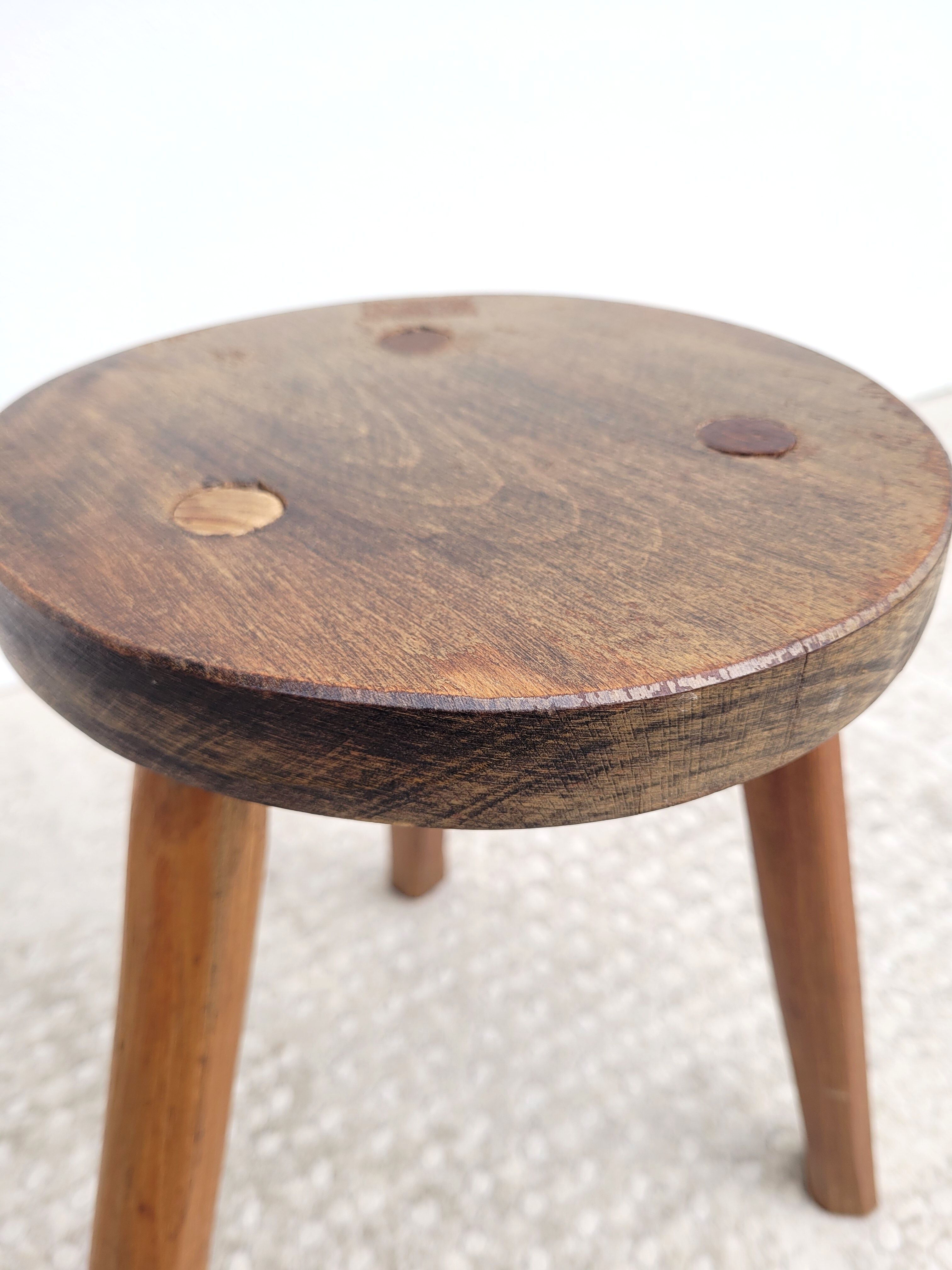 Wooden tripod country stool