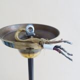 Five-armed chandelier made of brass and glass