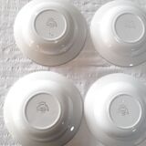 9 assiettes creuses Luxeuil HBCM fleurs et feuillages