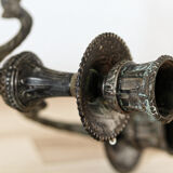 5-burner candlestick in silver bronze