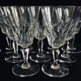 Set of 9 crystal water glasses Baccarat model Carcassonne