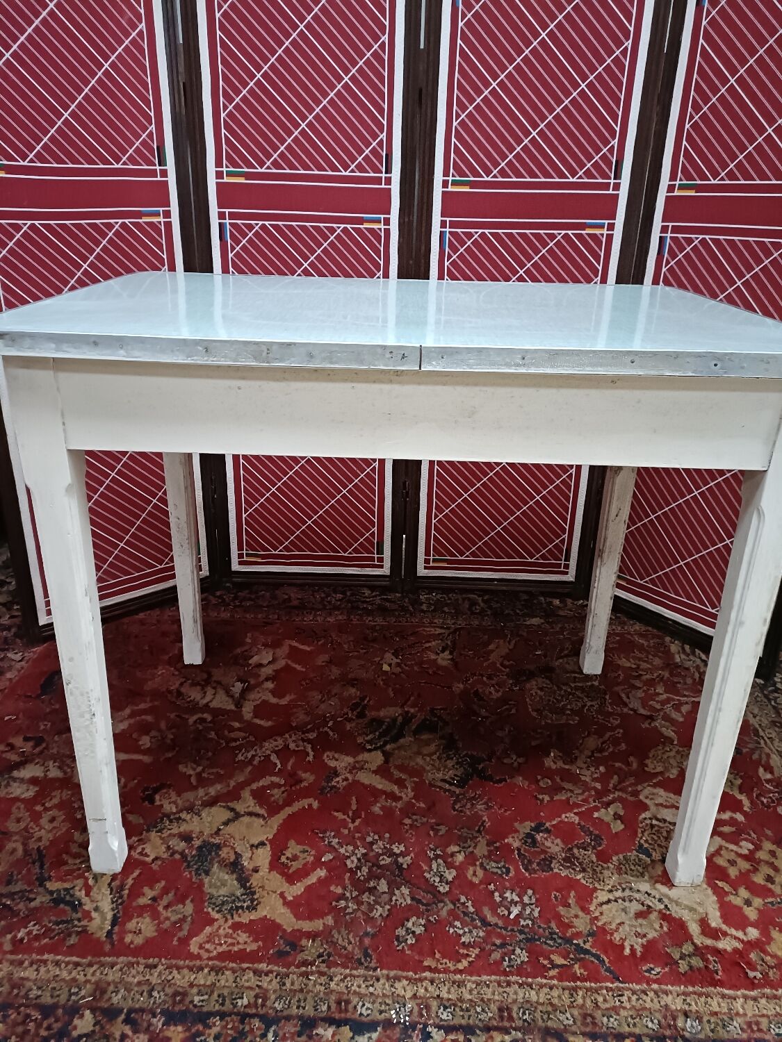 Vintage formica and wood table, 50s
