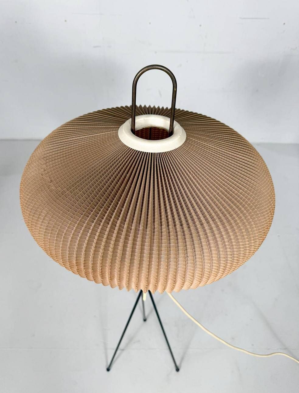 Georges Leon Rispal in style, Mid-century tripod floor lamp, France, 1970s.