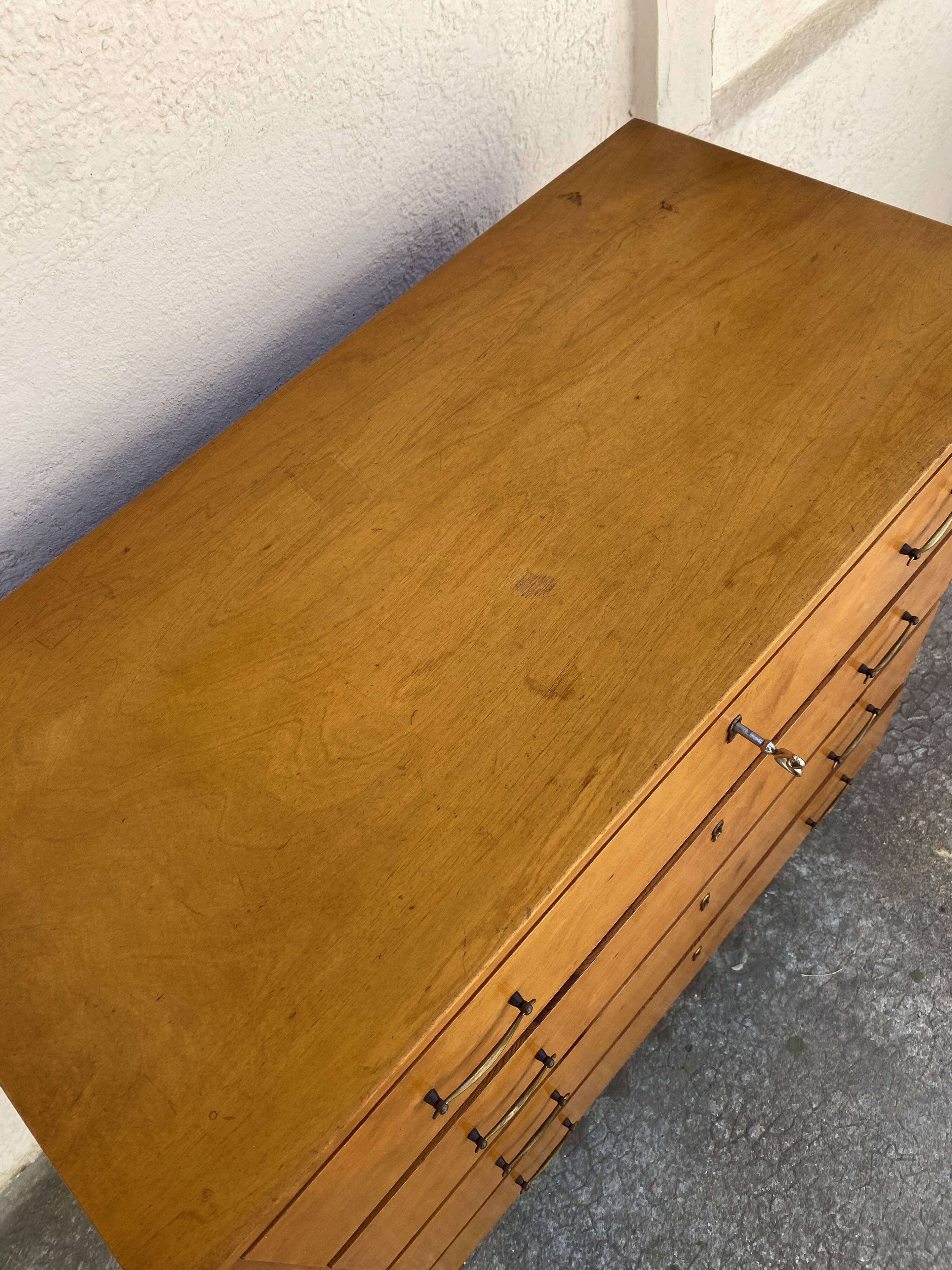 Commode suédoise vintage en bouleau années 50