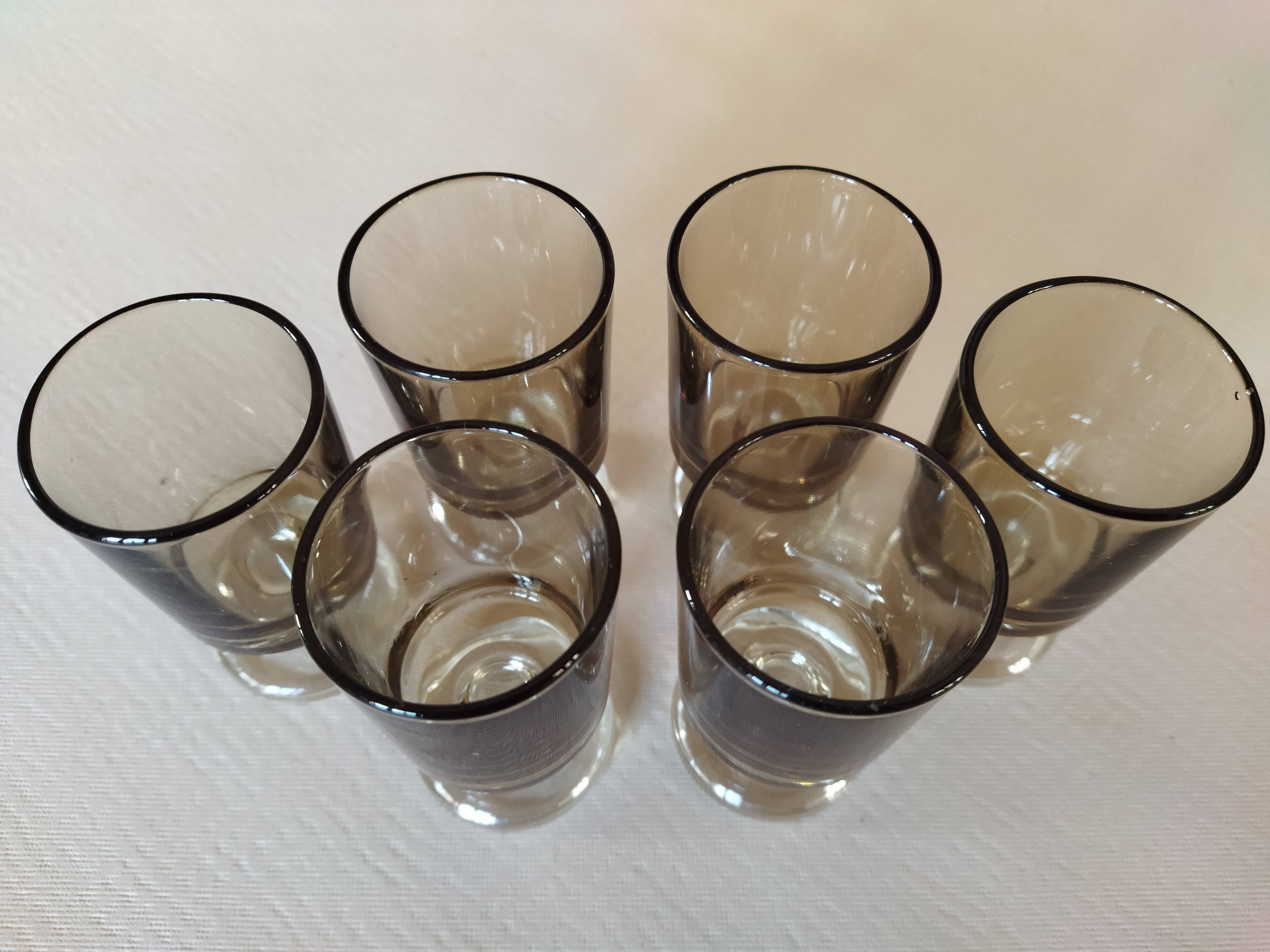 6 verres à liqueur Luminarc Suède / Cavalier fumé