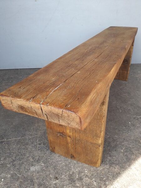 Old bench vintage ep 1960s solid wood