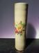 Vase rouleau en grès émaillé peinture décor fleurs vintage