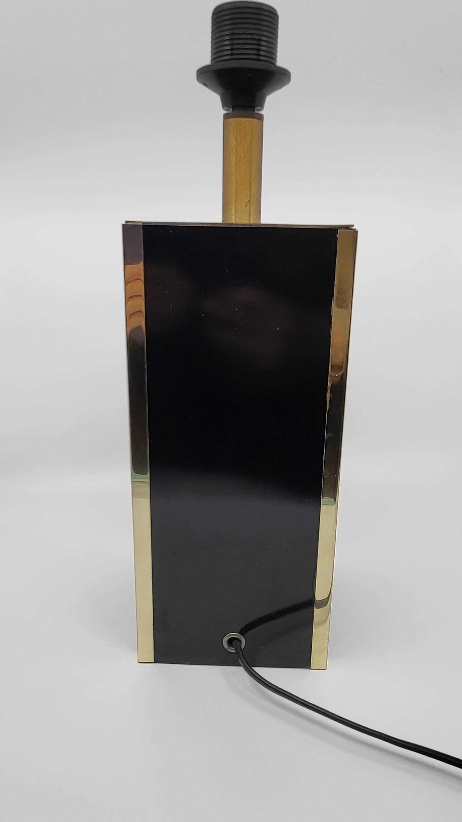 Executive table lamp, black and gold, Italian design 1970