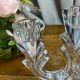 Three-light candlestick in molded crystal