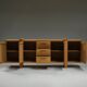 Large brustalist oak sideboard, Belgium.