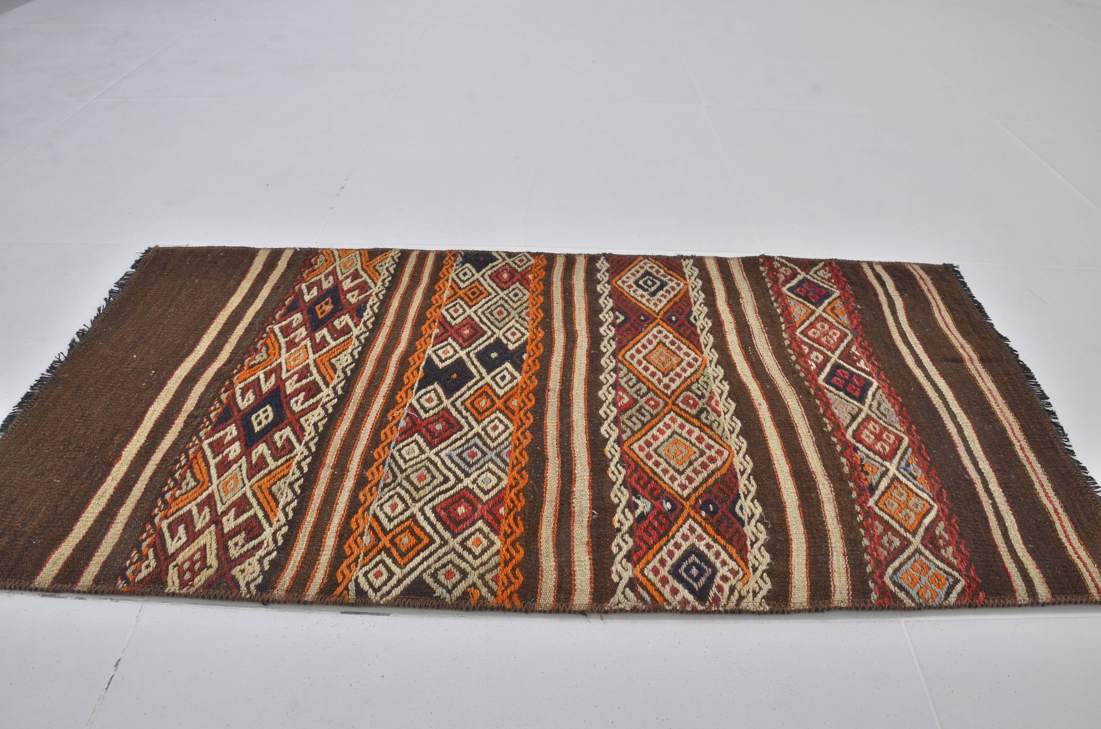 Vintage Anatolian Decorative Kilim