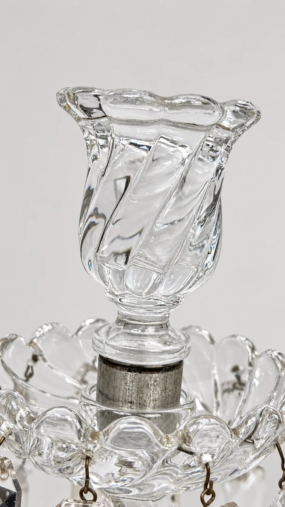 Baccarat, pair of two-light candelabra, Bambou Tors model.
