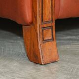 Vintage leather canapé in Art Nouveau style