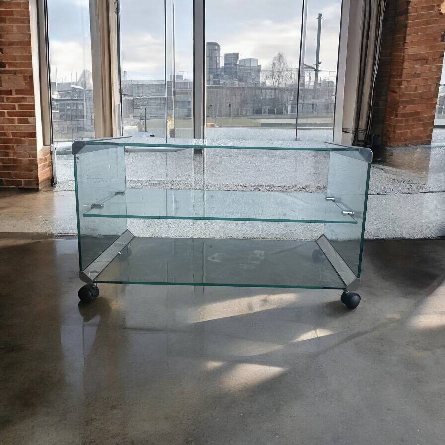 Gallotti & radice vintage glass bar cart and side table