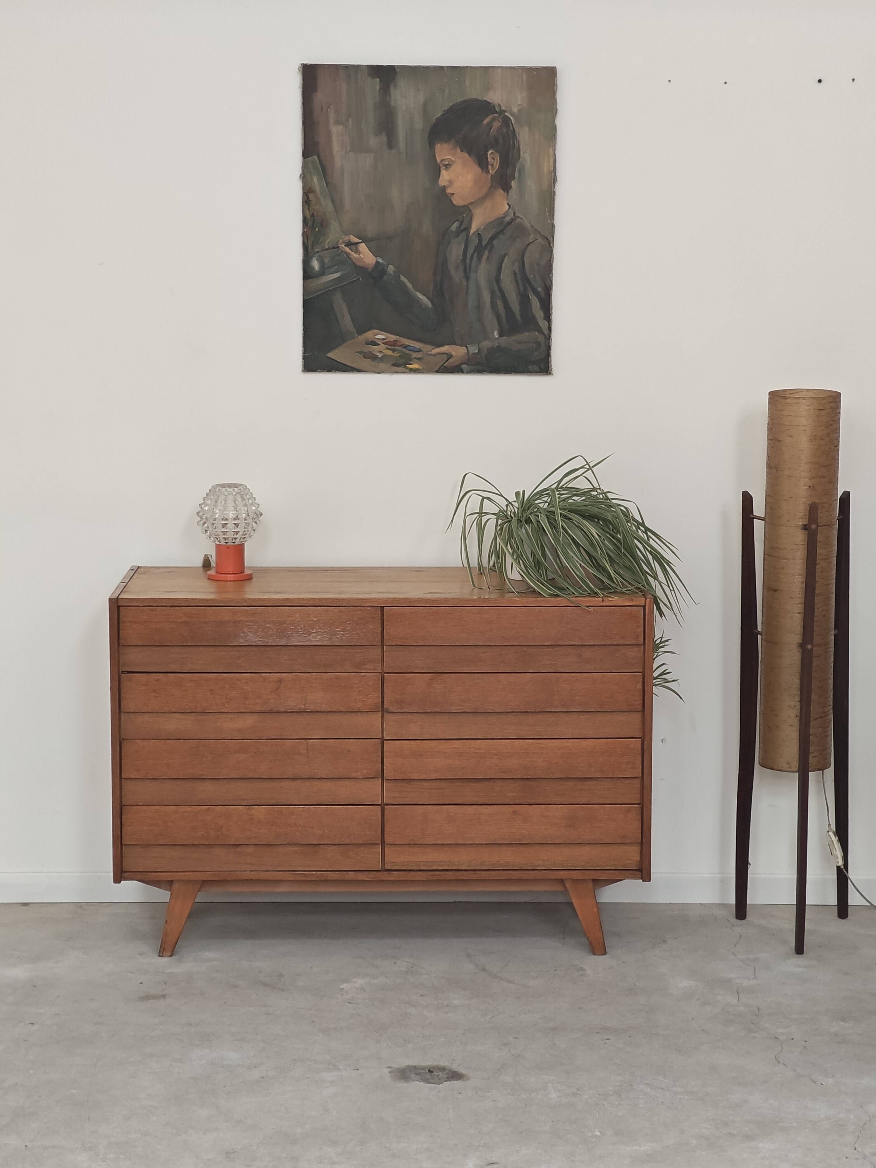 Commode U 453 bois par Jiri Jiroutek pour Interier Praha 1960