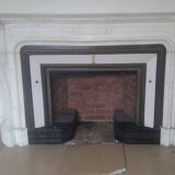 Fireplace XIX ° marble louis XV style with narrowed and floor slabs