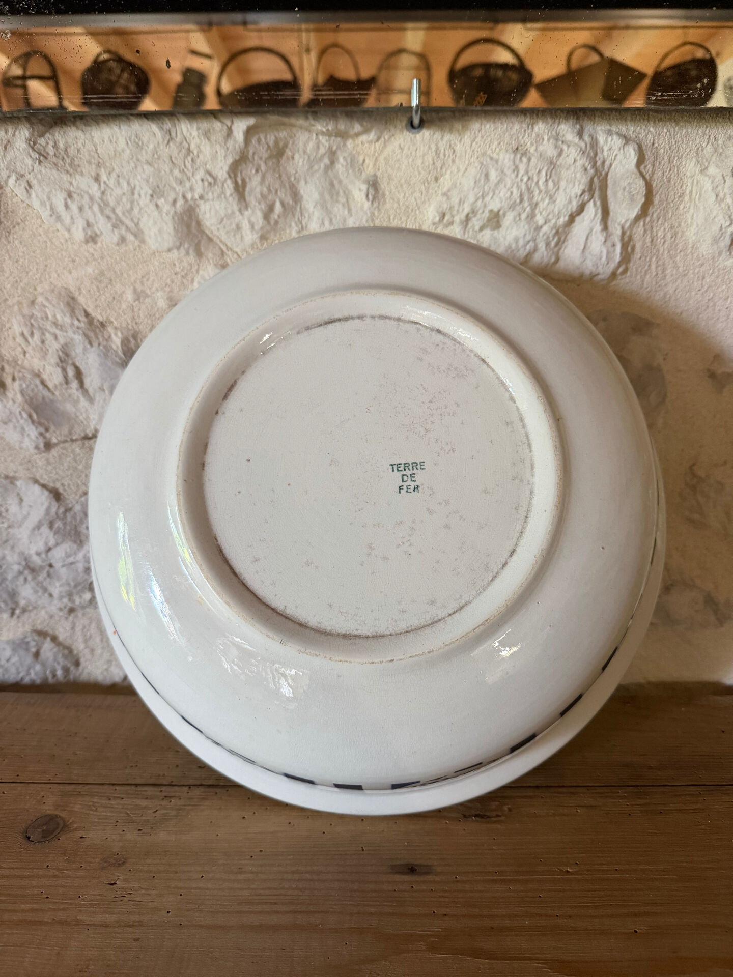 Large earthenware salad bowl
