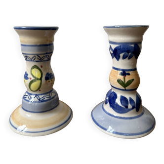 Pair of ceramic candlesticks